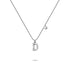 Solid 925 Sterling Silver Initial Crystal Personalised Alphabet Letter Necklace Silver